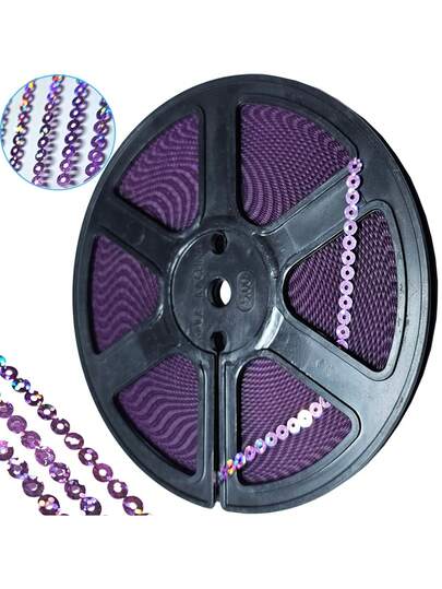 Lantejoula Holografica 96m 5mm Continua Lilás Roxa Decoração