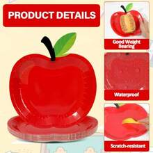 D48 Pcs Back To School Tableware Set First Day Of School Party Plies Red Apple Paper Plates Composition Notebook Napkins Classroom Decoration For Kindergarten Preschool Teacher Party Serve 24 - 如圖 - 查看 3