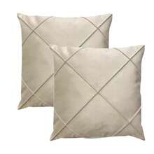 Set Of 4 And 2 Draped Suede Cushion Covers 44x44cm Decoration - White - View 5