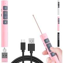 Presentador inalámbrico, presentador de diapositivas inalámbrico, control diapositivas, soporte de hipervínculos, control remoto de PPT, para Windows,PPT, Word, Excel,  (negro) - rosa11 - Ver 1