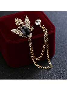 男士一枚宮廷風格外套胸花流蘇鍊條領針