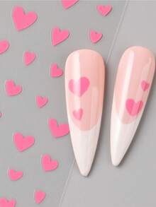 2pcs Mini Red & Pink Heart Nail Art Stickers, French Confession Heart Wedding Nail Decals, New Year Nail Jewelry Decoration - Multicolor - View 6