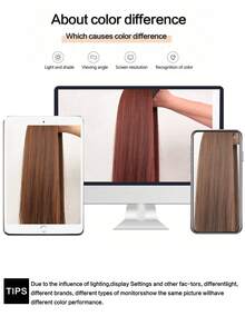 Diadema de cabello sintético con extensiones rectas largas con trenzas retorcidas, color marrón claro, accesorio de peluca mitad natural - Multicolor - Ver 10