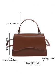 Túi xách mini nữ, túi tote mini nhẹ, dễ mang theo, túi nhỏ màu trơn có nắp gập kiểu dáng mới mùa hè 2025, túi đeo vai và đeo chéo. - Cà phê - Xem 5