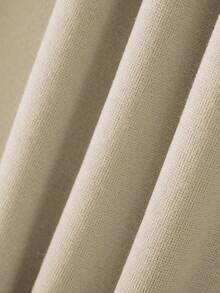 Women's Casual Dropped Shoulder Crew Neck Long Sleeve Sweatshirt With Heart Pattern, Spring - White - View 4