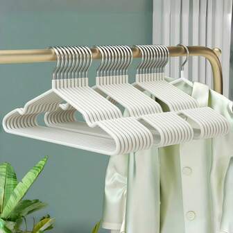 10个装不锈钢防滑衣架，加厚带槽衣架，适用于卧室衣柜整理和晾晒衣物，晾衣架 1/5/10个装