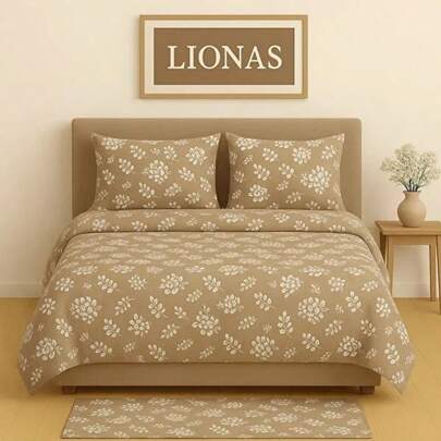 Double Size Patterned Duvet Cover Set – Zippered Duvet Cover (200x230 Cm) + 2 Envelope Pillowcases (50x70 Cm) – Soft & Breathable 80% Cotton 20% Polyester Fabric – Durable, Comfortable And Stylish Made ın Turkey