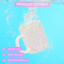 10/20pcs Holographic Sticker Sheets, Self-Adhesive Waterproof Rhinestone Stickers, Vinyl Holographic Stickers For DIY Crafts Decoration On Glass Boards. The Holographic Film Is Simple To Use And Can Be Applied To Paper, Cards, Bottles, Phone Cases And Other Items To Add A Dazzling Luster To Your Creative Works. - Multicolor - View 4