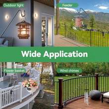 WSXC Deck Bird Feeder Hanger For Railing 28inch Deck Hook For Bird Feeder Pole-Fence Shepherds Hooks Plant Hanger Bracket For Hanging Hummingbird Feeder Planter Flower Baskets-Solid 360°Rotating Pole - màu đen - Xem 6