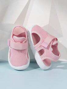 New Kids' Summer Breathable Soft Bottom Hook And Loop Closed Toe Sandals - Pink - View 3