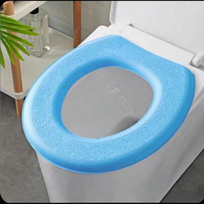 Cojín de espuma suave y cómodo para el asiento del inodoro - Con adhesivo, funda de baño lavable, colores surtidos