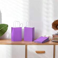 1/6/12/24pcs Medium Size 16x22x8cm Kraft Paper Gift Bags, Reusable Bags For Birthday, Party, Wedding, Gifts For Friends - Multicolor - View 7