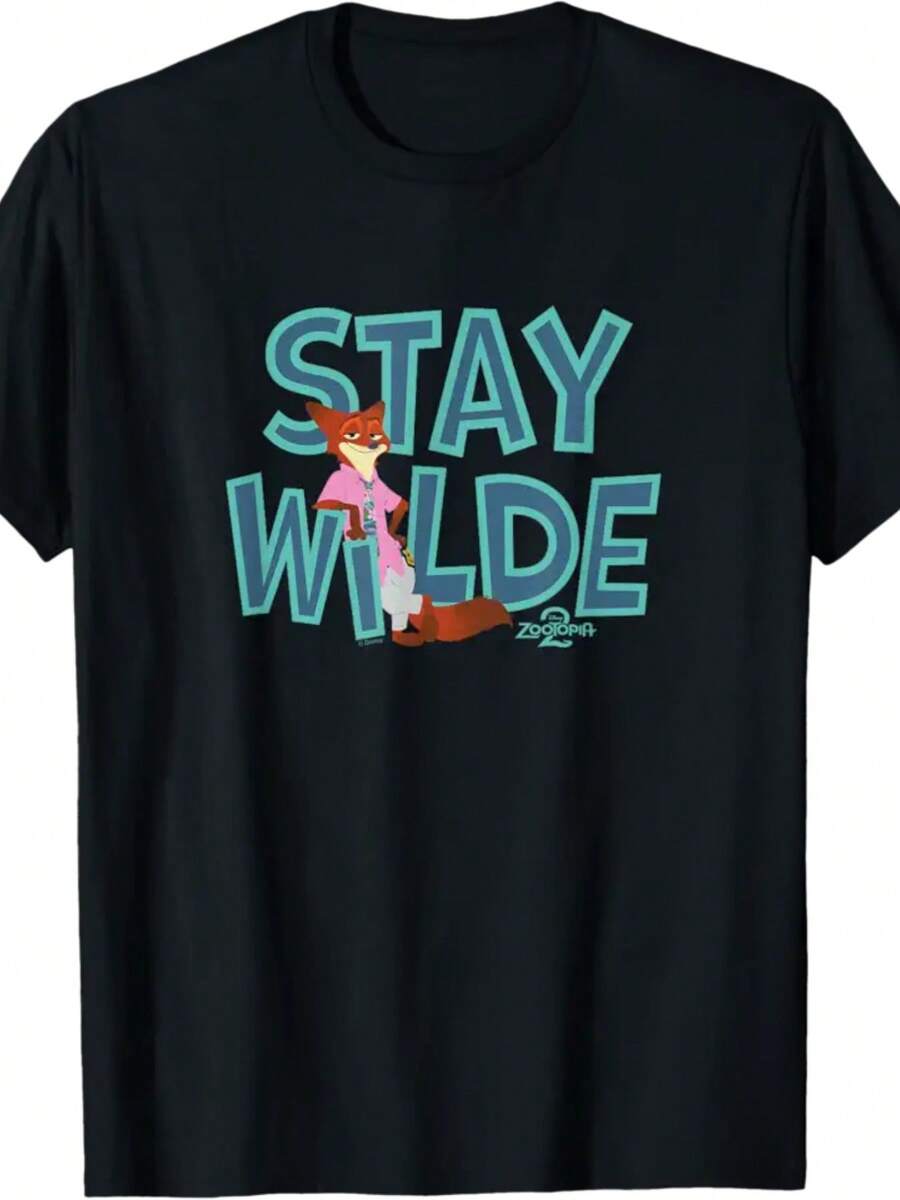 2 - Nick Wilde - Stay Wilde T-Shirt - Black - View 1