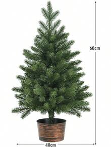 COSTWAY 60 Cm Small Christmas Tree, Mini Christmas Tree With 50 Branches And Base, Artificial Table Christmas Tree Diameter 40 Cm For Home Office - Dark Green Without Lighting - View 3