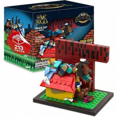 Bloques de ladrillo, juego de bloques de construccin, 213 piezas con pequeo juego de construccin estilo perrito, tamao del modelo 4.5x 3.2x 3. pulgadas