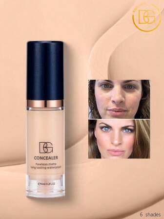 beauty glazed Corrector líquido adecuado para una piel impecable, corrige la decoloración debajo de los ojos, cubre la rojez y las imperfecciones, fórmula resistente al agua y al sudor