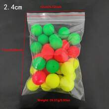30pcs/Set Round Vivid Red, Yellow, Green Mixed Buoyant Beads With Thick Heads, Sensitive And Good Foaming - random color - View 15
