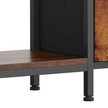 TV Cabinet For Up To 47 Inches - 110x30x50cm, 2 Fabric Drawers & 2 Open Shelves, Steel Frame, Living Room Furniture - Brown - View 5