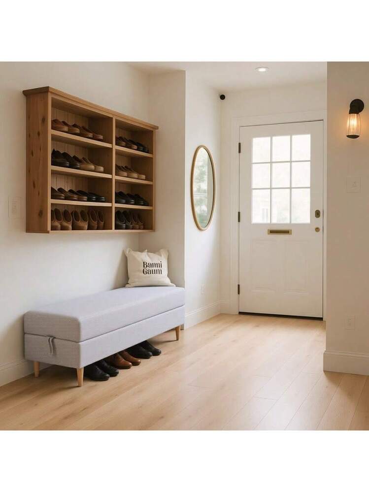 ソファ足踏み 履物台 収納スツール 多機能一体型 ライトグレ ソファ足踏み 履物台 収納スツール 多機能一体型 インテリア収納家具