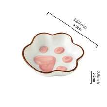 1/2/4 piezas, Platos de cerámica para condimentos, Platos de salsa con forma de garra de gato, Platos pequeños para ketchup, Para el hogar, la cocina, el restaurante, la habitación del dormitorio, Suministros de cocina, Accesorios de vajilla - Multicolor - Ver 2