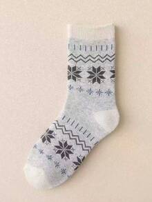 1/4/8 Pairs Women Socks, Soft & Skin-Friendly Fabric, Comfortable Non-Binding, Minimalist Striped & Patterned Design, Suitable For Office, Casual, Home Wear, Warm For Autumn/Winter With Thermal Lining - Multicolor - View 22