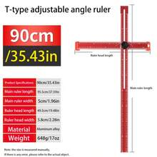 Multifunctional Combination Angle Ruler, T-Square, 2-In-1 Punch Positioning Ruler, Woodworking Tools, Full-Function Square Ruler - Multicolor - View 9