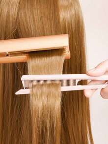 Straw Flat Straight Hair Brush With Clip Board, Salon Hairstyling Brush For Smoothing Frizzy Hair, Hair Straightening Styling Tool, V-Shaped Straightening Brush - Multicolor - View 3