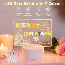 1pc LED Acrylic Erasable Message Board, USB Drawing Board DIY, Can Be Used As Bedroom Night Light, Birthday Gift, Gift, Bar Advertisement - Yellow - View 11