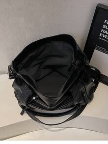 2026 Frühjahr/Sommer Neue schwarze weiche PU-Leder Damen Shopper Tasche, passt 16-Zoll Laptop, A4 Akten, Krokodilleder-Textur, Multi-Fach-Design, Reißverschluss-Verschluss, Großes Fassungsvermögen, vielseitig für Pendeln, Schule, Reisen, Einkaufen, Dates, Schulter- und Umhängegurt enthalten - Schwarz - Übersicht 11