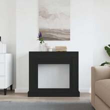 Marco de chimenea VidaXL de roble negro, 100x30x87,5 cm, madera de ingeniería. - Marrón - Ver 3