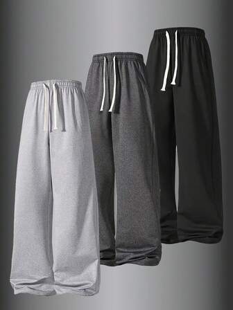 1 pieza Pantalón de chándal casual de hombre con cintura elástica y cordón, pierna recta suelta, adecuado para uso casual diario, salidas de fin de semana, reuniones con amigos, viajes y otras actividades sociales relajadas, un artículo versátil e indispensable en el guardarropa masculino, un excelente regalo para novios o esposos
