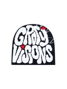 Unisex Graffiti Street Style Printed Knit Beanie Hat - Multicolor - View 8