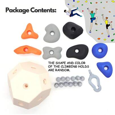 Rock Climbing Trainer - Portable Finger Strength Training Equipment, With Anti-Slip Handles, Available In Multiple Colors (Black, Gray, Blue, Orange) - Durable Fitness Ball, Suitable For Indoor/Outdoor Use, Enhances Core Strength And Rock Climbing Practice - Ideal Gift For Climbers, Gyms And Outdoor Training - Improves Grip Strength And Precisely Simulates Rock Balls, Rock Climbing Gift