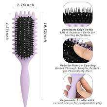 Curly Hair Brush,2025 Curly Hair Products Curl Defining Brush, Bounce Defining Hair Shaping For Women Men - 紫色 - 查看 2