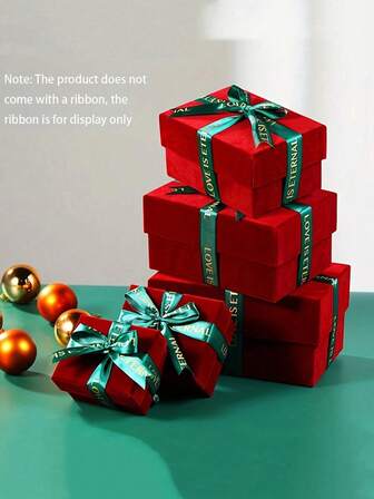 1/5 Pieces Of Luxurious Velvet Gift Boxes With Lids, Perfect For Weddings And Events, Without Ribbon, Valentine's Day