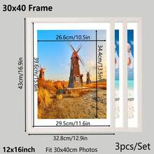 1/3个装 30x40厘米木质相框，适用于30x40厘米/12x16英寸照片，黑色及多种颜色可选，不含相纸，生日/毕业礼物 - 彩色 - 查看 14