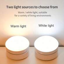 1个360°旋转夜灯，壁灯，电池供电，橱柜灯，室内感应灯，装饰性室内照明，暖光和白光，橱柜下LED灯，室内感应夜灯，室内照明，镜前灯，带LED感应器，适用于楼梯或卧室、房间、厨房、浴室、楼梯、架子等场所。