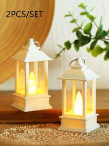 1/2/3pcs Vintage Mini Decorative Lantern Lights With Flickering LED Candles, Indoor Decor Mini Lanterns With Battery, Suitable For Tabletop, Home, Bedroom, Wall Hanging Decoration Lights, Ideal For Wedding Party Holiday Decor - one-size - View 14