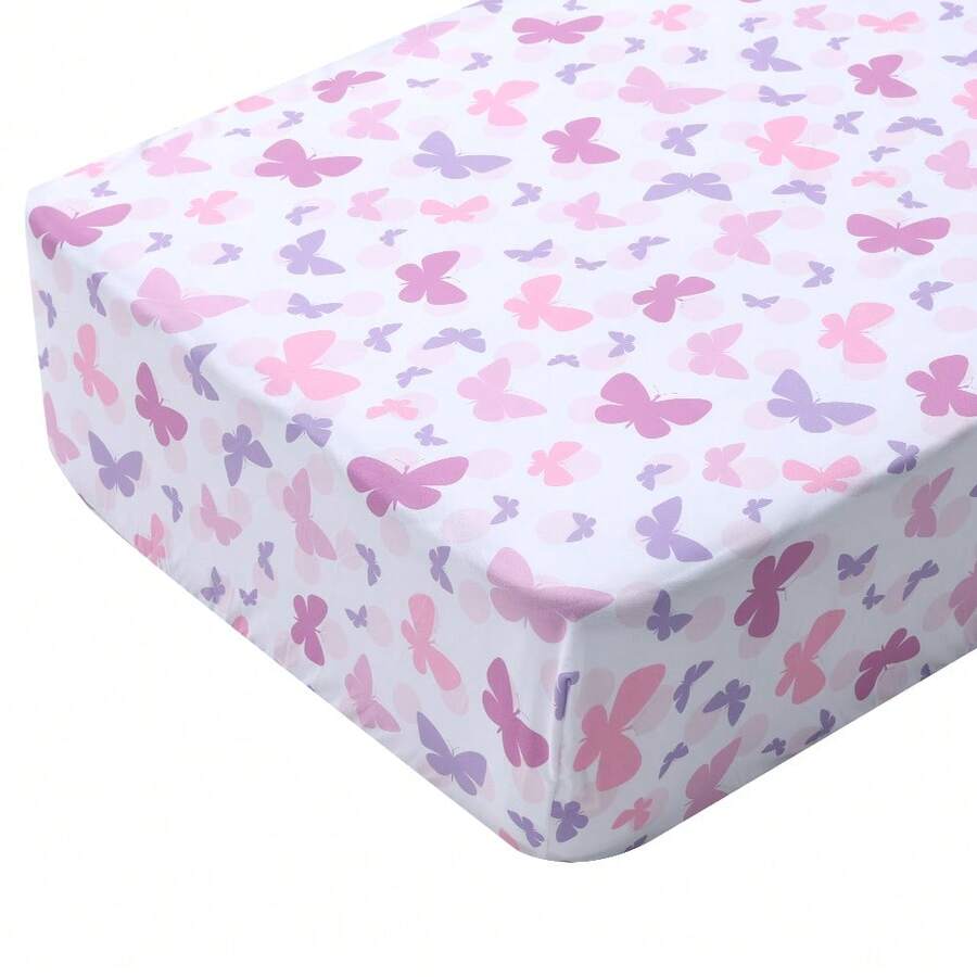 BEEWEED 1 pièce Ensemble de draps-housses en microfibre pour lit de bébé - Draps de lit super doux pour matelas de lit de bébé et de tout-petit, protège-matelas avec imprimé animal, 1 paquet 28*52*8"/71*132*20cm - Rose bonbon - Voir 1
