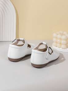 1 Pair New Baby Soft Sole Minimalist Casual Fashion Buckle Design Princess Fashion Shoes Suitable For School And Party - White - View 5