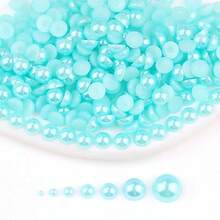 Fancy Multi Colors, 2MM-10MM, 7 Sizes , Flatback Half Round ABS Pearls , Glue On Jewelry Beads Stones Diamond 3D Pattern Design Accessories Glitter Manicure Decal Decorations For Clothes,Bag,Shoes,Cups,Phone Covers,Handicrafts,Diy Trim.