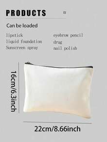 New Cosmetic Bag, Custom Photo Cosmetic Bag, Can Be Customized To Your Unique Design, Lightweight Waterproof Canvas Zipper Cosmetic Bag Is Also Perfect For Coin Purse, Pencil Case, Perfect For Shopping, Date, Vacation, Travel, Festival, Party Or As A Gift Shop Back To School