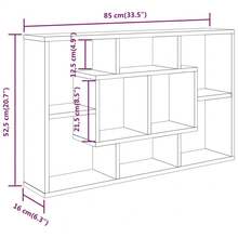 Estantería de pared vidaXL, gris hormigón, 85x16x52,5 cm, madera de ingeniería. - Marrón - Ver 7