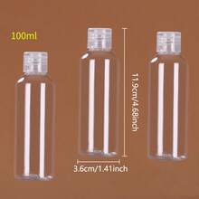 1/3/5pcs Plastic Butterfly Flip Cap Refillable Bottles, 10/20/30/50/100ml Toner/Lotion/Hand Wash Refill Bottles - Multicolor - View 13