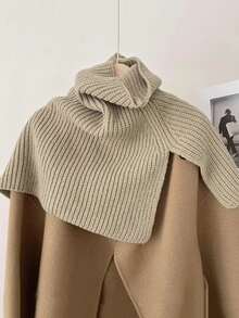 女士抓绒围脖，交叉式设计，加厚保暖，有黑色、白色、米色、卡其色、粉色可选，适合搭配连衣裙 - 保曖圍脖 - 查看 8