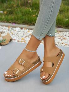 Zuecos con plantilla de corcho cómoda para mujer, sandalias de corcho esenciales de playa para mujer, pantuflas planas casuales, calzado de verano, sandalias de punta abierta, nuevos estilos para primavera, otoño y verano, sandalias romanas trenzadas de verano frescas para mujer, ropa de verano elegante para damas francesas con faldas para ir a la y la playa