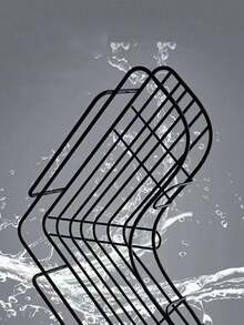 1/2pcs Triangular Wall-Mounted Storage Rack, Hole-Free Bathroom Rack, Shower Storage Rack With Hooks, Wall Storage Rack Suitable For Washbasins, Bathroom Decoration And Accessories, Practical Rack - Black (2) - View 3