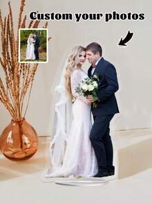 1 Stück personalisierter Hochzeitsfoto Acryl Charakter Sockel Tischdekoration - Personalisiertes Valentinstag Schild, exklusives Hochzeitsandenken, personalisierte Foto Sockel Dekoration, personalisiertes Paar Liebesgeschenk, Hochzeit Tischdekoration, romantisches Valentinstag Geschenk, personalisierte Tischdekoration, mit 3 Größen zur Auswahl - Verschiedenfarbig - Übersicht 7