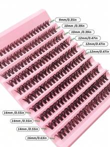 Rikuaild 200/400pcs False Eyelash Extension Set 50D D Curl With Eyelash Extension Adhesive Seal & Bond Eyelash Tweezers Eyelash Brush False Eyelash Tool 9-16mm Mixed Length Eyelash Cluster DIY Eyelash Extension Cosplay Eyelash For Cosplay Animation And Daily Christmas Gifts Makeup Lash Clusters Kit,Lashes,Eyelashes,Fake Lashes - Multicolor - View 9