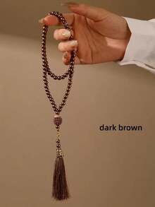 1件装 - Muse 祈祷念珠 99颗 6毫米玻璃仿珍珠流苏手链 中东时尚挂饰、服饰配件、斋月、新年礼物 - 彩色 - 查看 16